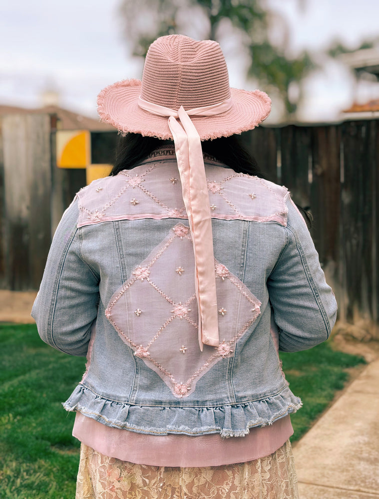 VSpoke - Blush Beaded Lace Jean Jacket – Victoria Vincent